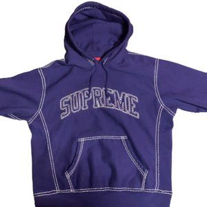 Supreme Big Stitch Hooded Sweatshirt Navy